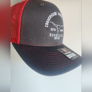 Ronquillo Brand Enbroidered Red and Gray Trucker Hat